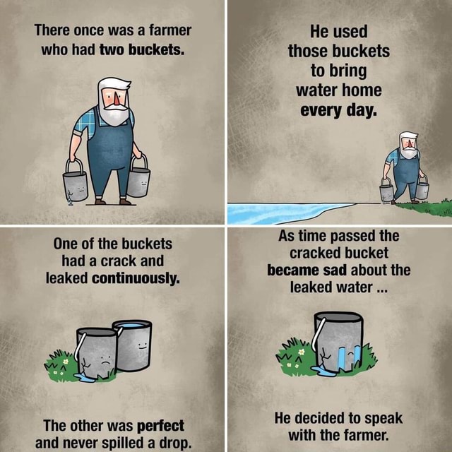 Ripples of kindness There once was a farmer who had two buckets. One