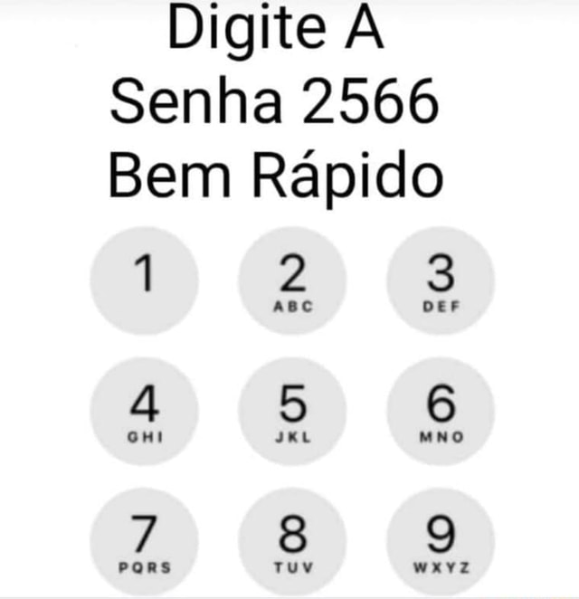 DIGITE A SENHA: 9955 BEM RÁPIDO - iFunny Brazil