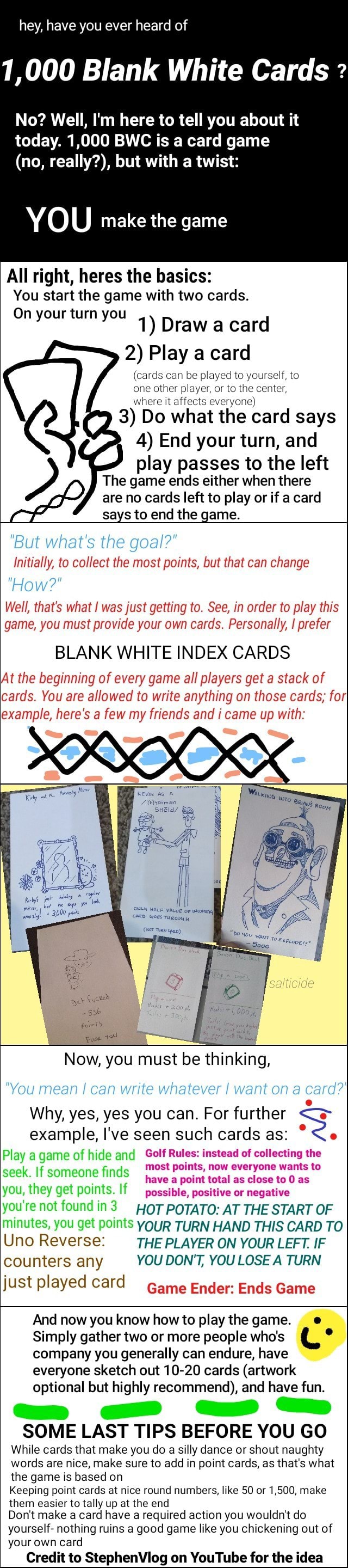 1,000 Blank White Cards ? No? Well, I'm here to tell you about it