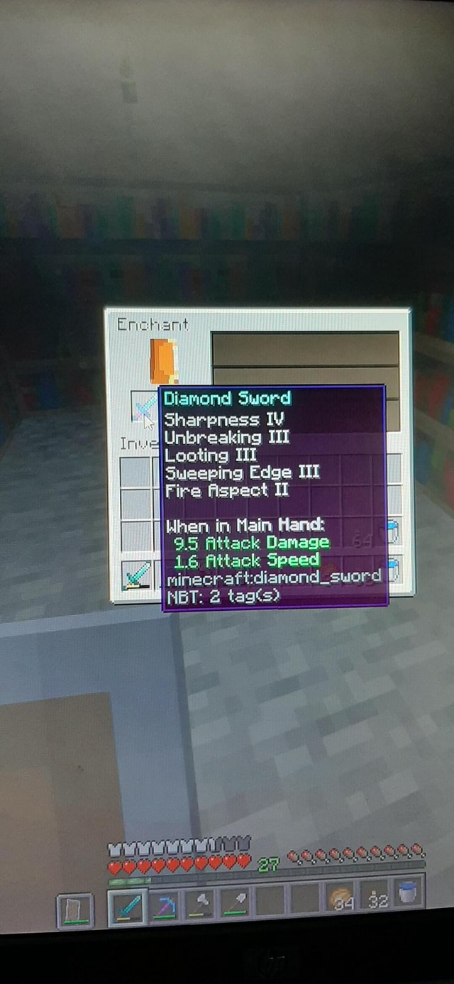 Looting Sweeping Edge II Fire Aspect IT When in Main Hamed I 95