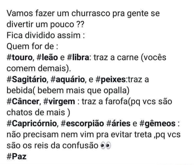 Comecei a fazer um churrasco, mas a carne começou a cantar funk