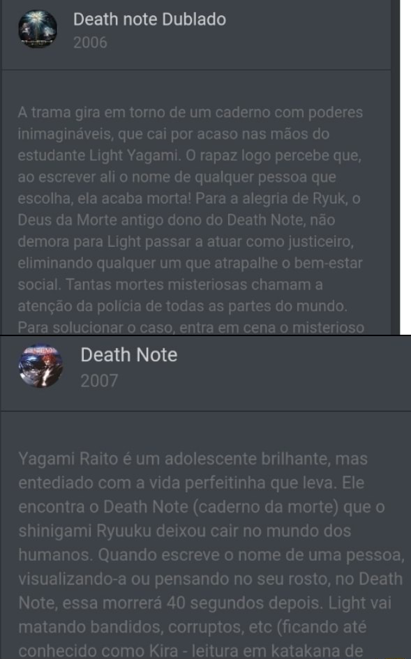 Pra você que não assistiu Death Note dublado, a risada do Light é assim: -  iFunny Brazil