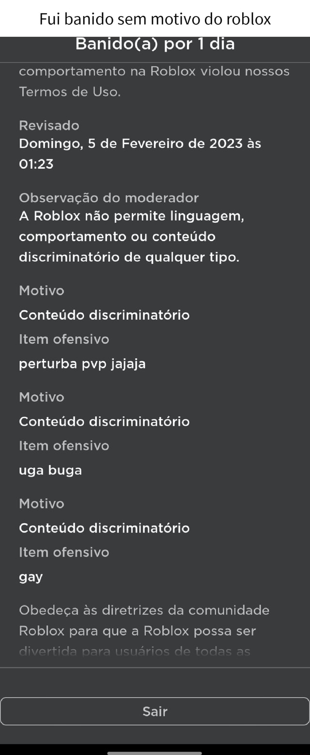 ELE FOI BANIDO DO ROBLOX POR UM MOTIVO BIZARRO 