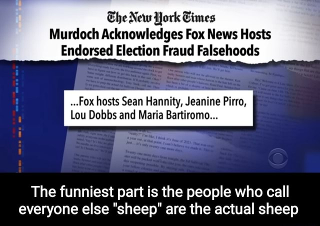 The New York Times Murdoch Acknowledges Fox News Hosts Endorsed ...