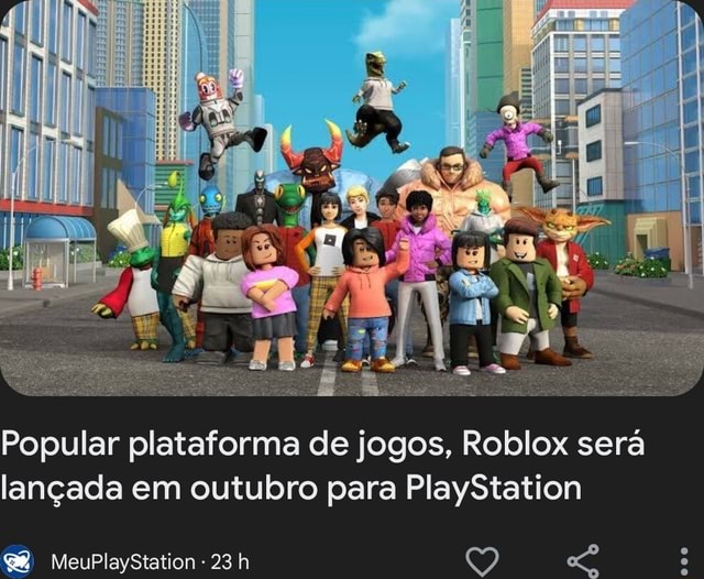 Plataforma Roblox será lançada em outubro para PlayStation