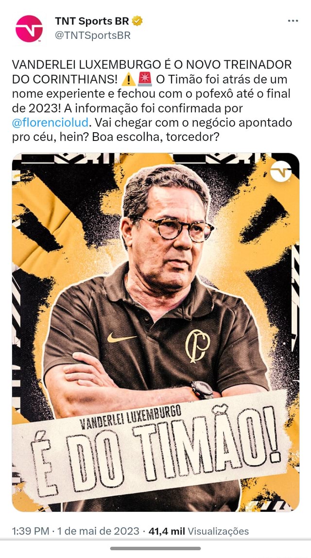 TNT Sports Brasil - O Luxemburgo falou isso daí sobre sua estratégia no  jogo contra o Atlético-MG! O que achou, torcedor do Corinthians?  #CopaDoBrasil2023
