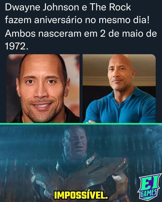 The Rock e Dwayne Johnson são gêmeos. Tipo se você não soubesse - iFunny  Brazil