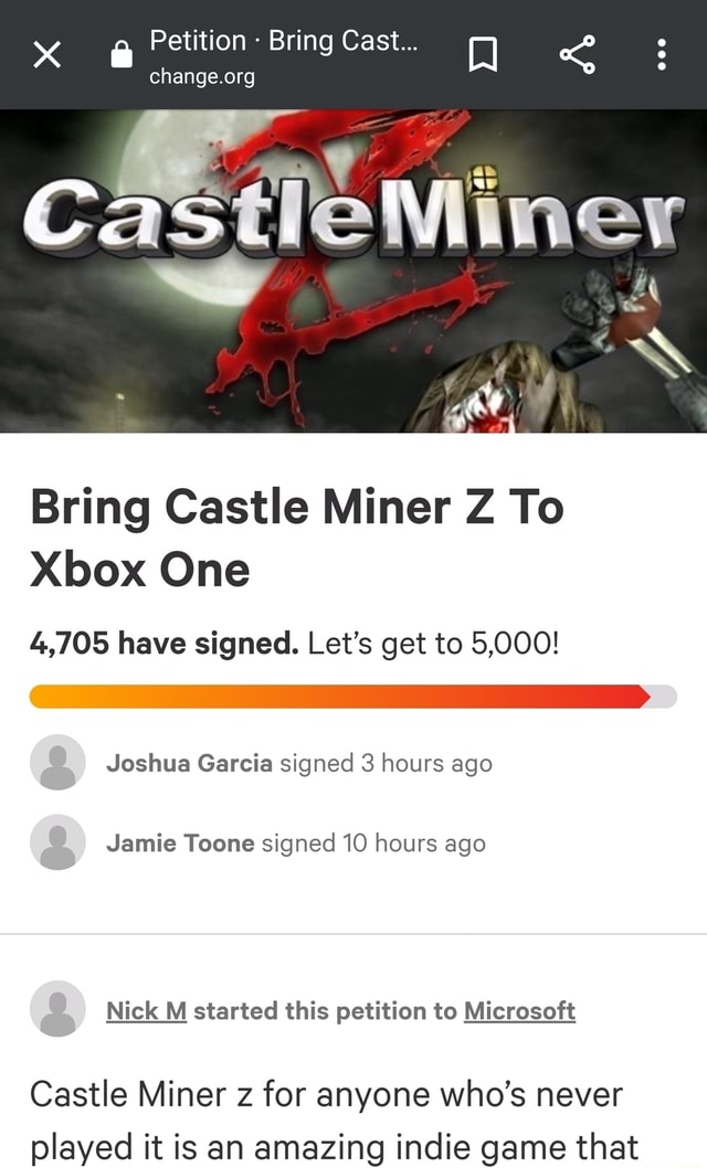 Petition · bring the game to Xbox 360. ·