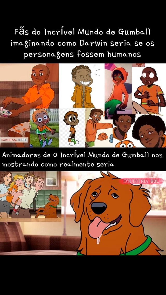 Fãs do IncrÍvel Mundo de Gumball imaginando como Darwin Seria Se