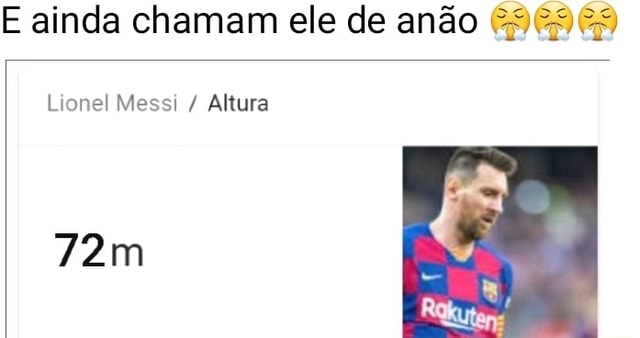 Qual é a altura de Lionel Messi?