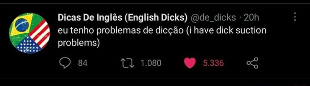 Dicas De Inglês (English Dicks) on X:  / X