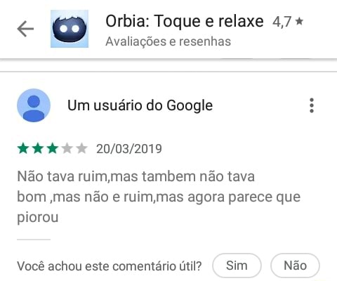 Não é ruim, mas também não é bom