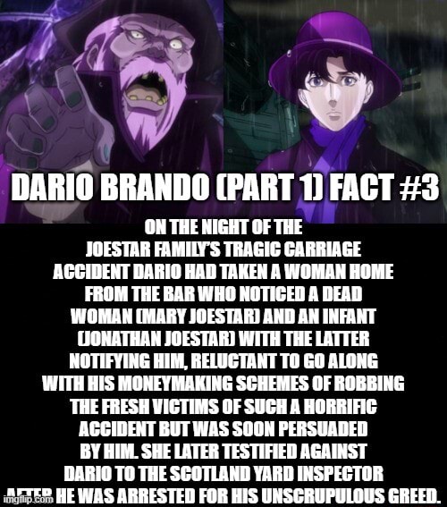 A Me DARIO BRANDO (PART 1) FACT #3 ON THE NIGHT OF THE JOESTAR FAMILY'S ...