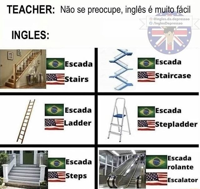 Como Dizer Escada Em Inglês? - Inglês no Teclado