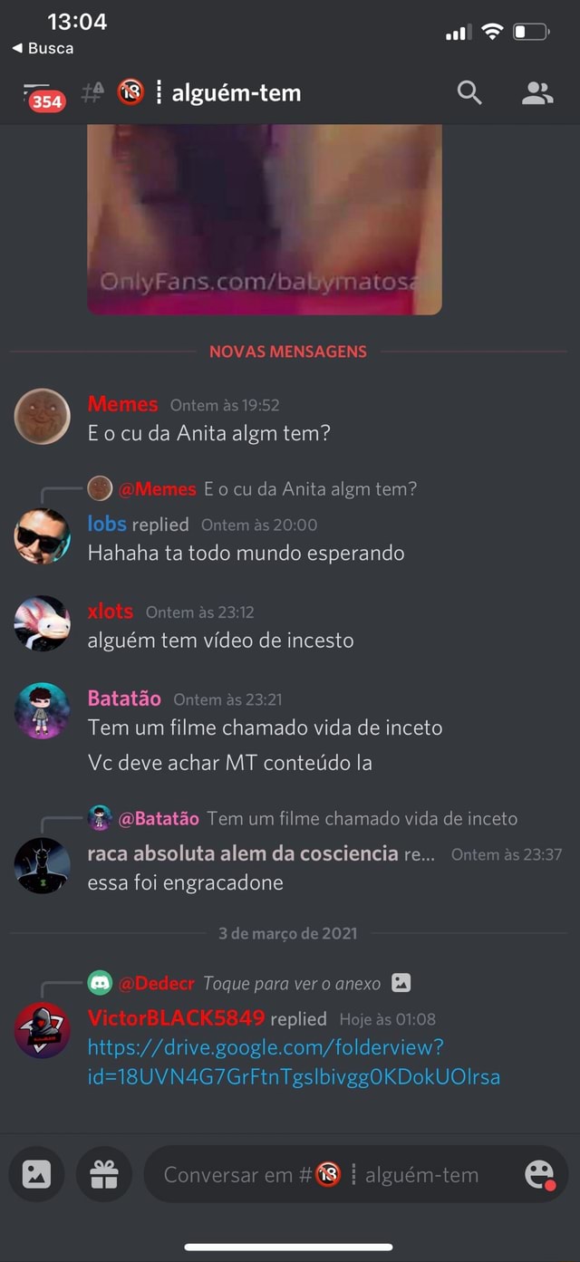 Busca alguém-tem MM WFans, NOVAS MENSAGENS lemes Ontem às E o cu da Anita  algm tem? ies E o cu da Anita algm tem? lobs replied Ontem as Hahaha ta todo