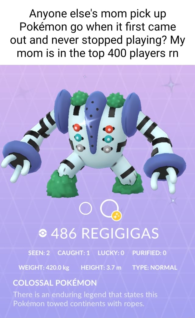 Regigigas. Dados básicos Tipo Categoria Colossal Pokémon 37 kg kg - iFunny  Brazil