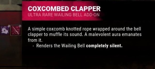 COXCOMBED CLAPPER ULTRA RARE WAILING BELL ON A simple coxcomb knotted ...