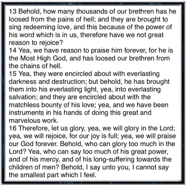13 Behold, how many thousands of our brethren has he loosed from the ...