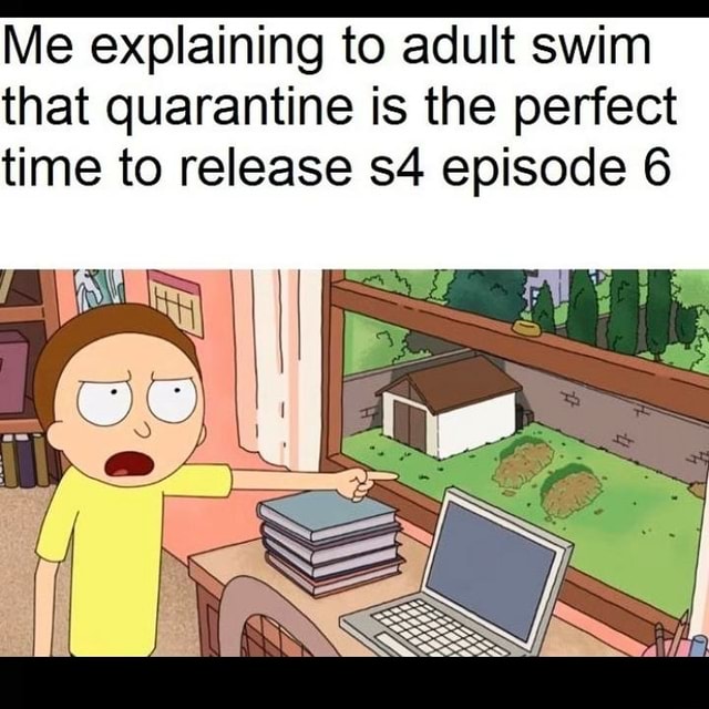 Me Explaining To Adult Swim That Quarantine Is The Perfect Time To Release S4 Episode 6 Ifunny