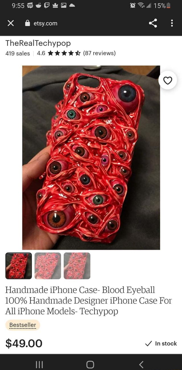 Blood Eyeball 100% Handmade Designer iPhone Case For All iPhone Models