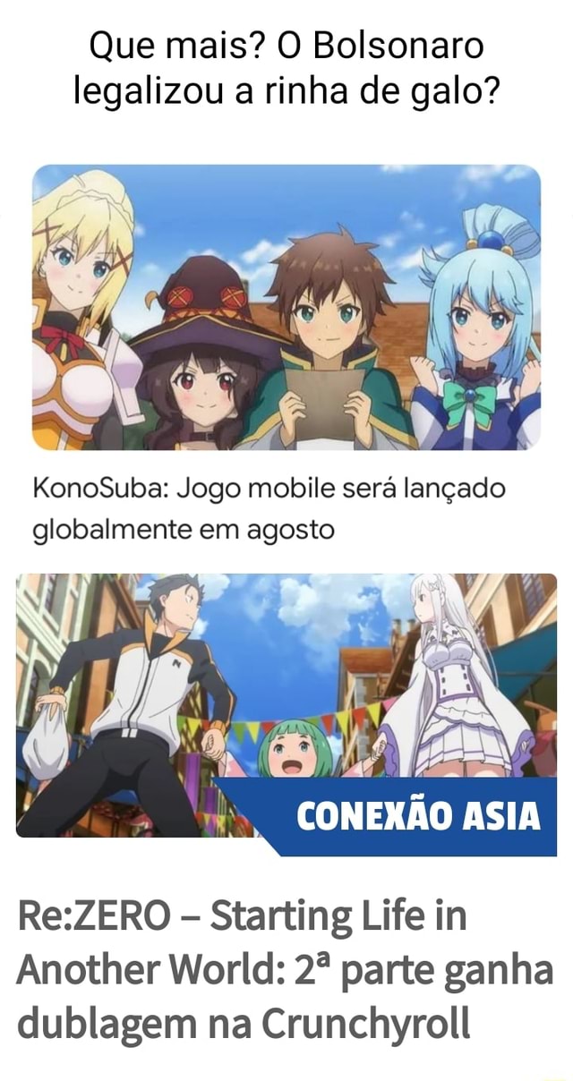 Konosuba Dublado na Crunchyroll Brasil É HOJE 