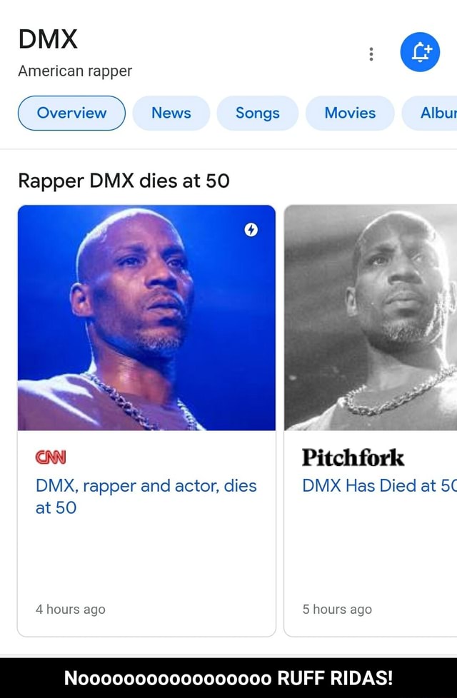 DMX, American rapper and actor, dies aged 50