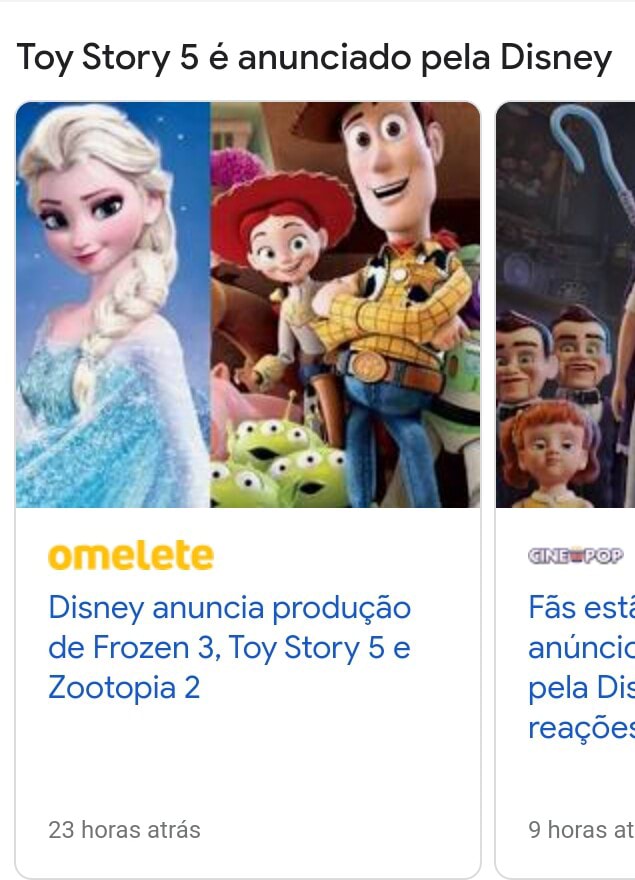 Toy Story 5, Frozen 3 e Zootopia 2 anunciados