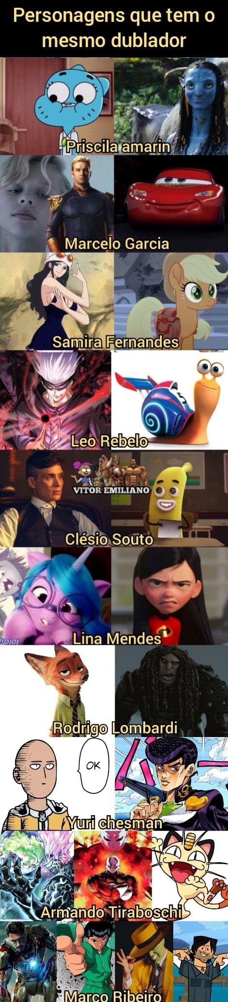 Personagens Com os Mesmos Dubladores! on X: Um ótimo profissional