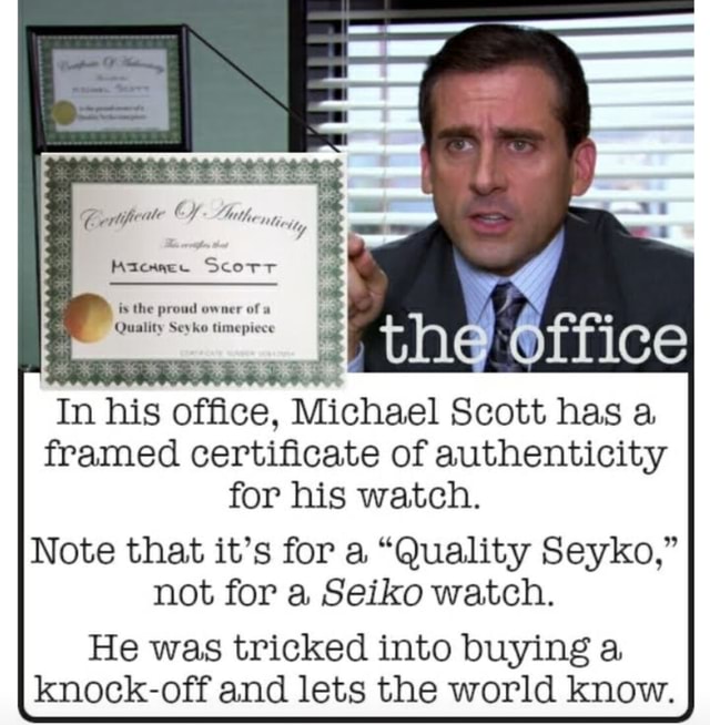 Michael scott discount quality seyko timepiece