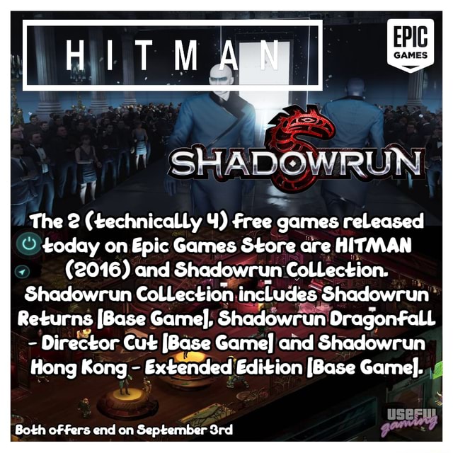 Hitman and Shadowrun Collection are free on the Epic Games Store