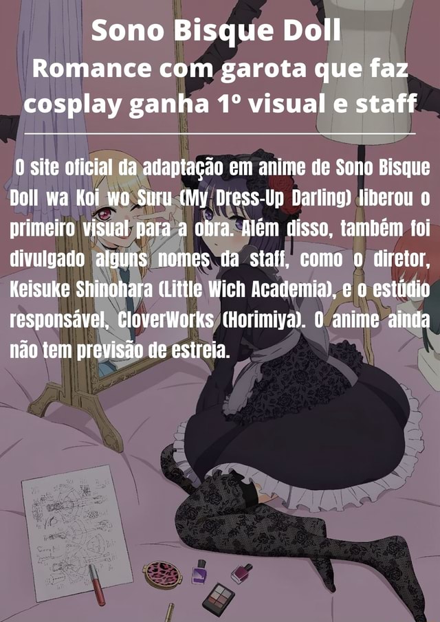 Sono Bisque Doll – Romance com garota que faz cosplay tem anuncio de anime  - IntoxiAnime