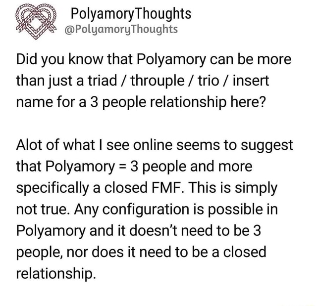 Polyamory Thoughts PolyamoryThoughts Did you know that Polyamory