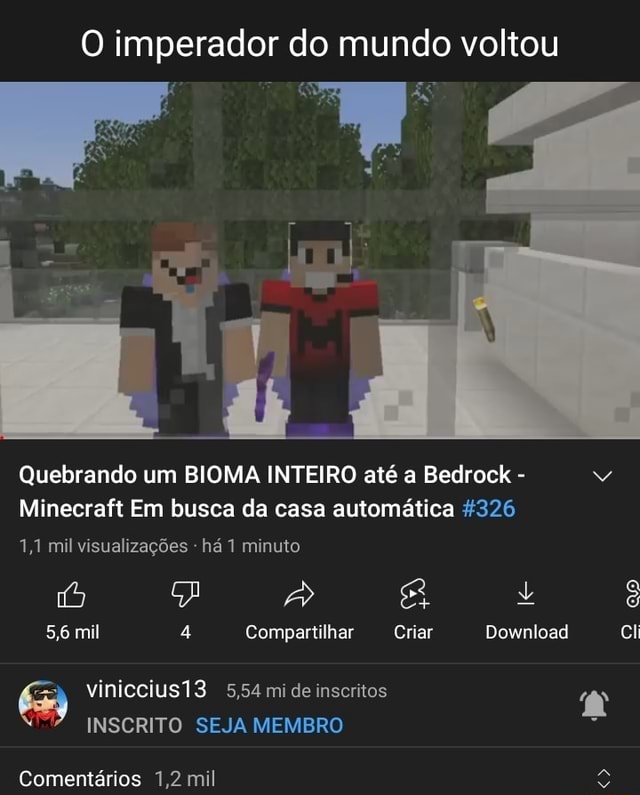 A CADA INSCRITO MUDA O BIOMA DO MINECRAFT 