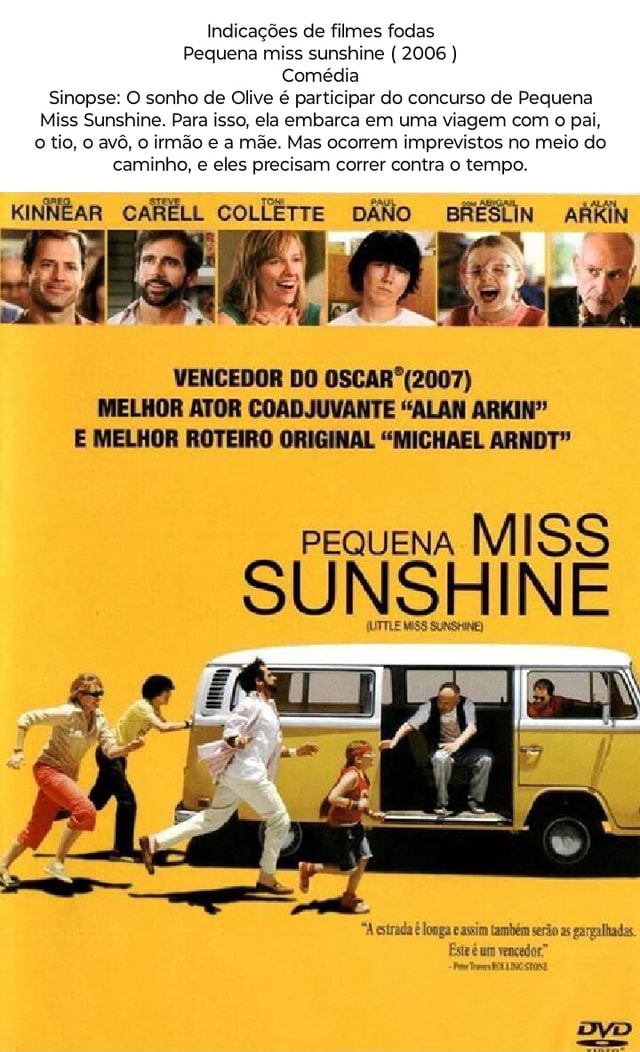 Pequena Miss Sunshine, uma comédia-drama sobre depressão, fracasso