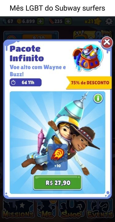 Mês LGBT do Subway surfers Pacote Infinito ecdmh 75% de DESCONTO - iFunny  Brazil