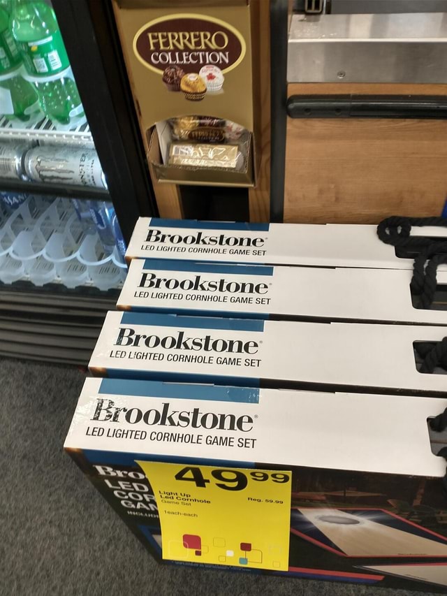 COLLECTION Brookstone LED LIGHTED CORNHOLE GAME SET Brookstone LED