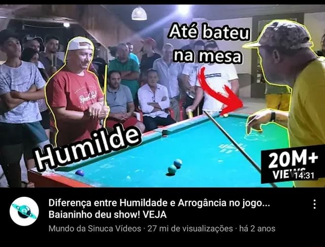 DIFERENÇA ENTRE HUMILDADE E ARROGÂNCIA. BAIANINHO DE MAUÁ EM JOGO HIST