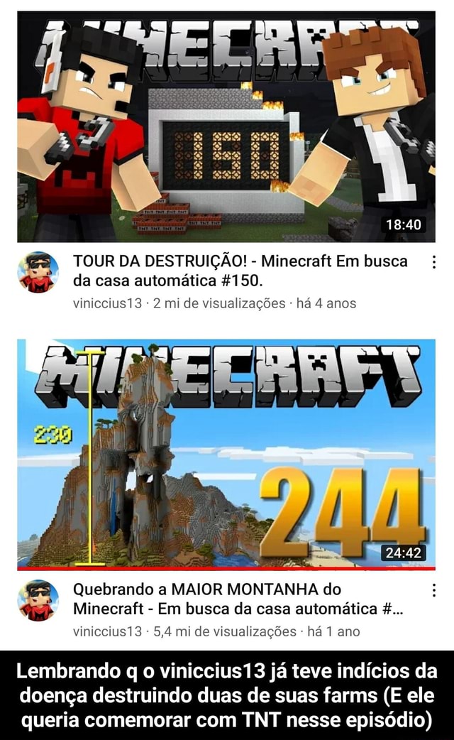 Quebrando a MAIOR MONTANHA do Minecraft Em busca da casa