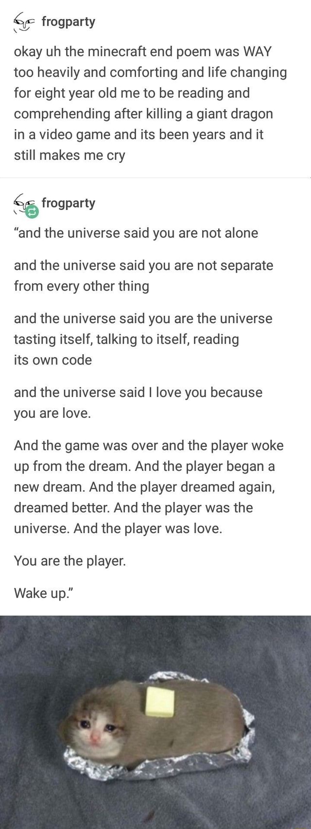 The Minecraft End Poem