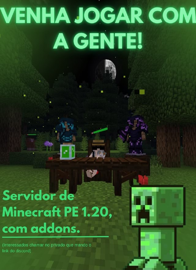 Servidor de Minecraft 1.20, quem quiser entrar, chama discord