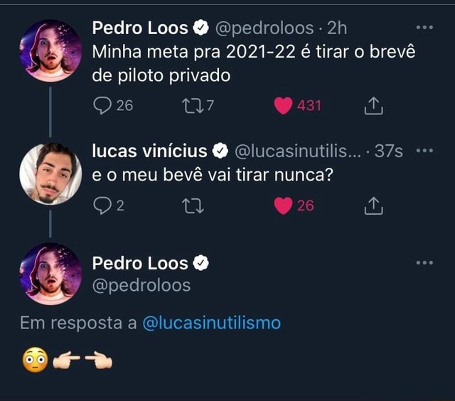 Pedro Loos sempre tirando o sono de todos com sua sabedoria kkkkkk #Pe