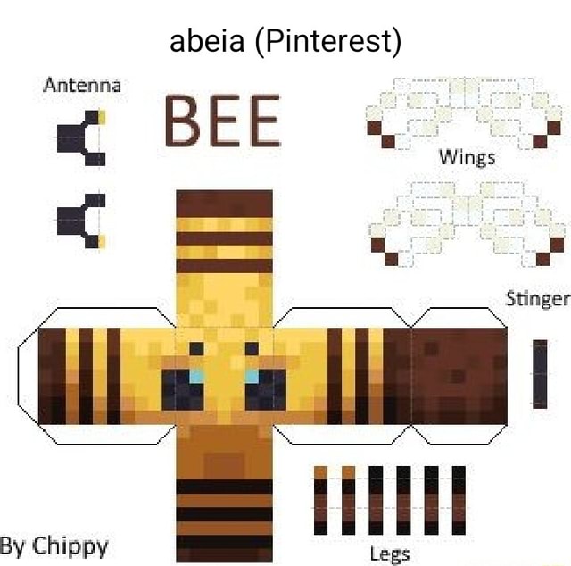 if you guys want to make a papercraft Minecraft bee like me, here's the  template :3 : r/SonazHangout