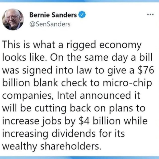 N/A Bernie Sanders This is what a rigged economy looks like. On the