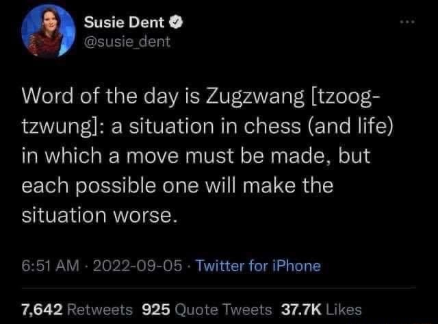 Dictionary.com's Word of the Day - zugzwang - Chess. a situation