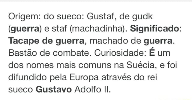 significado de nome gustavo