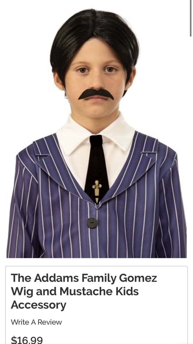 The Addams Family Gomez Wig and Mustache Kids Accessory Write A Review ...