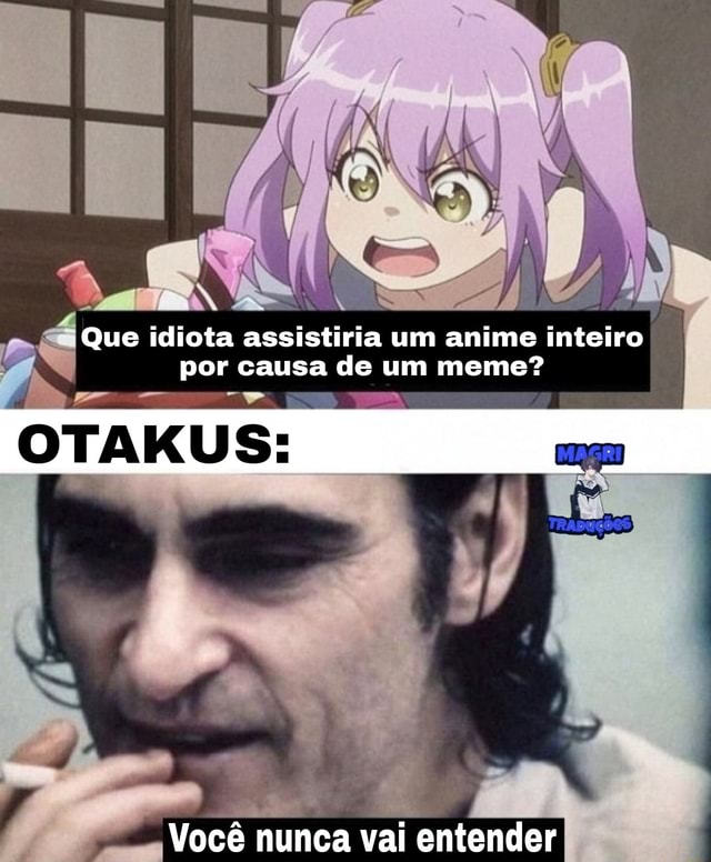 Que idiota assistiria um anime inteiro por causa de um meme? Você