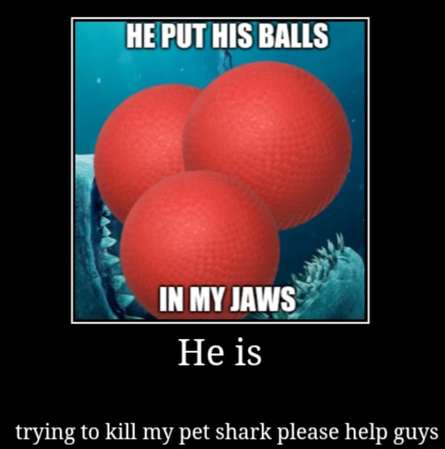 HE PUT HIS BALLS IN MY JAWS He is trying tn kill net chark nleace heln