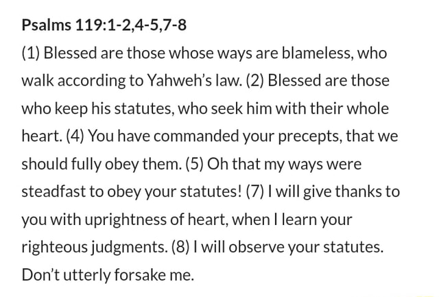 Psalms (1) Blessed are those whose ways are blameless, who walk ...