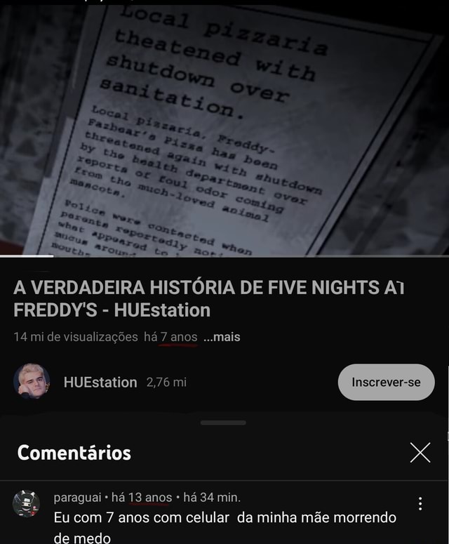 A VERDADEIRA HISTÓRIA DE FIVE NIGHTS AT FREDDY'S (parte 2) - HUEstation 